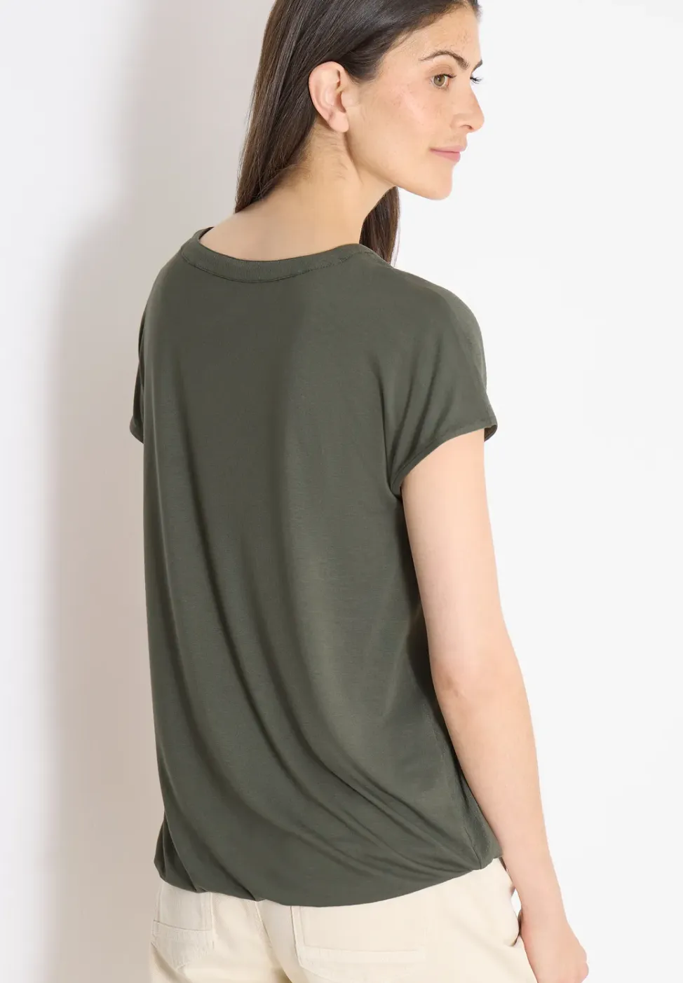 Blouse met korte mouwen en structuurmix