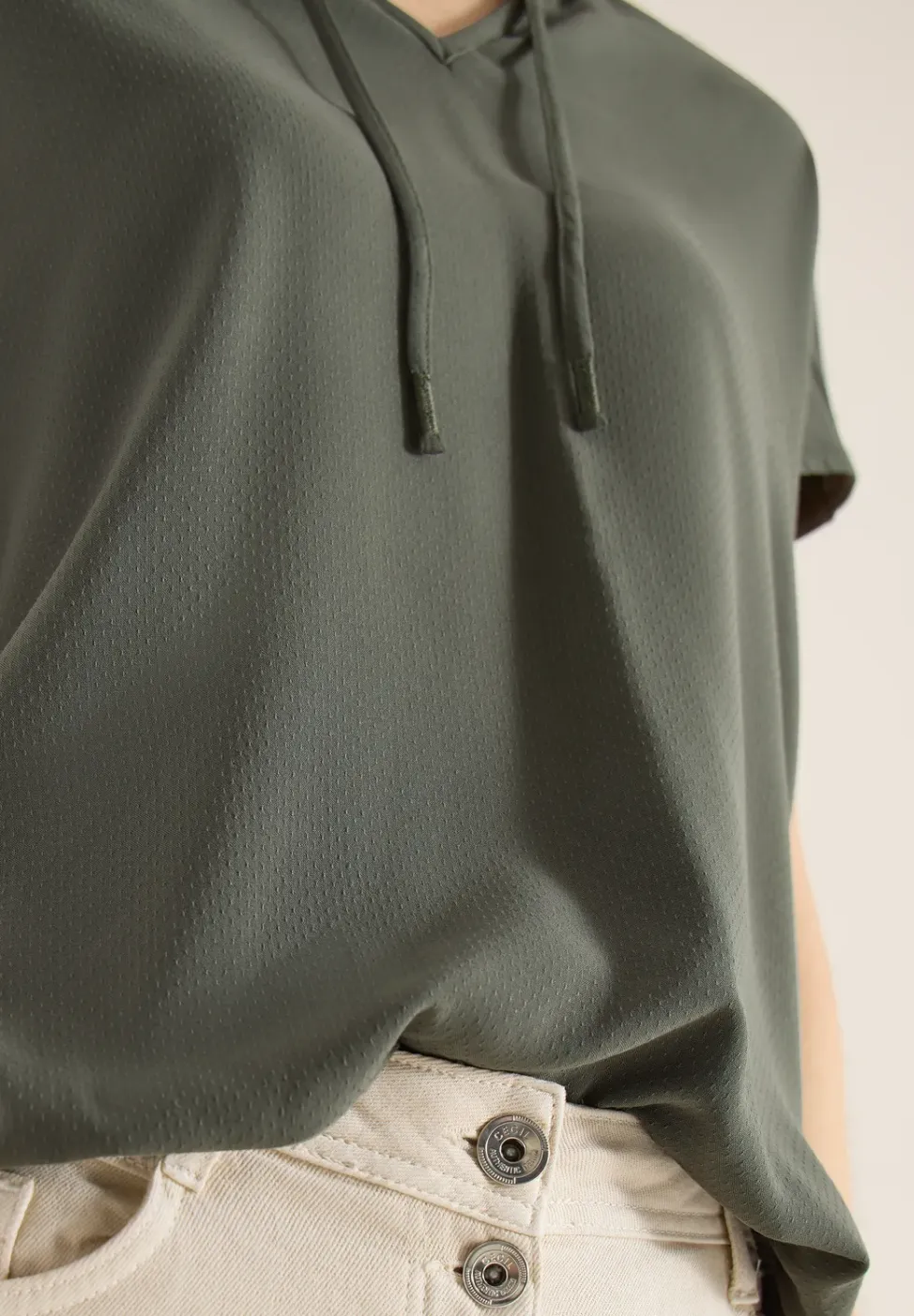Blouse met korte mouwen en structuurmix