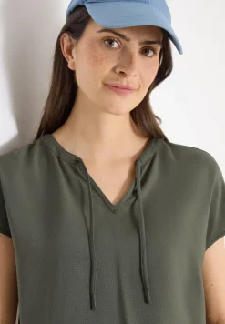 Blouse met korte mouwen en structuurmix