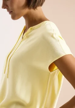 Blouse met korte mouwen en structuurmix