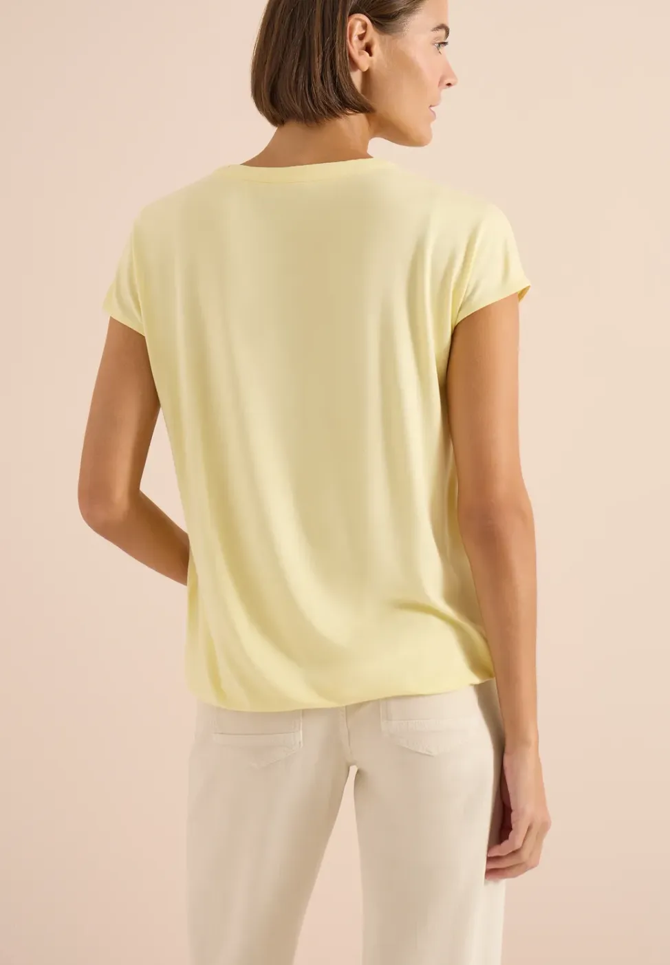 Blouse met korte mouwen en structuurmix