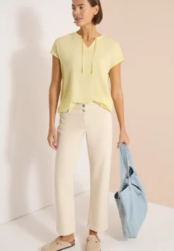 Blouse met korte mouwen en structuurmix