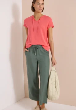 Blouse met korte mouwen en structuurmix