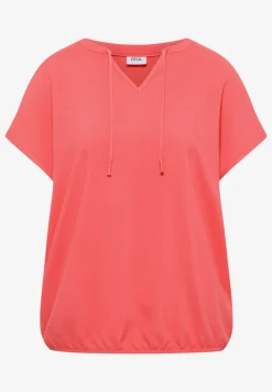 Blouse met korte mouwen en structuurmix