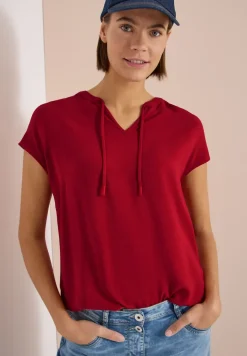 Blouse met korte mouwen en structuurmix