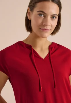 Blouse met korte mouwen en structuurmix