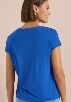 Blouse met korte mouwen en structuurmix
