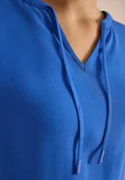 Blouse met korte mouwen en structuurmix