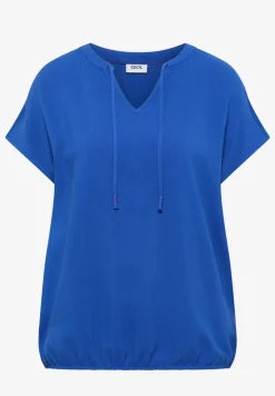 Blouse met korte mouwen en structuurmix