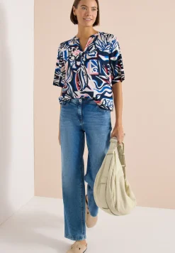 Blouse met korte mouwen en veelkleurige print