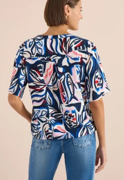 Blouse met korte mouwen en veelkleurige print
