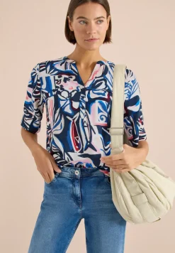 Blouse met korte mouwen en veelkleurige print