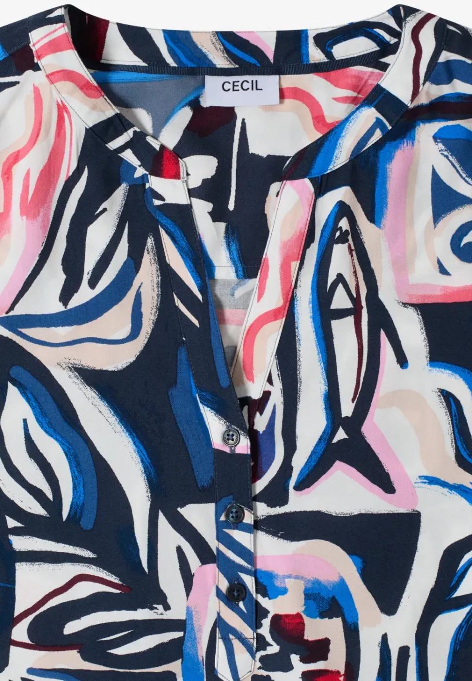 Blouse met korte mouwen en veelkleurige print