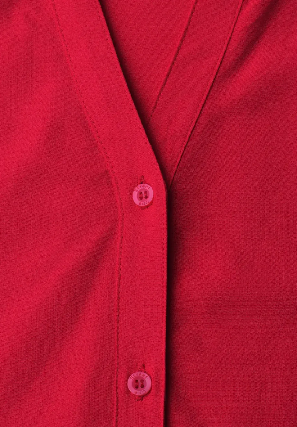 Blouse met korte mouwen, gespleten hals en knopen