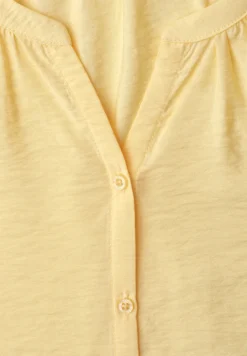 Blouse met korte mouwen, gespleten hals en knopen