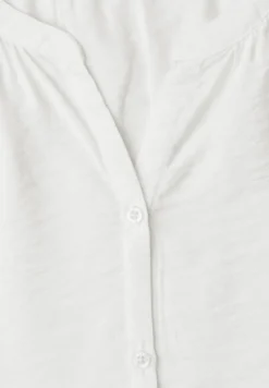 Blouse met korte mouwen, gespleten hals en knopen