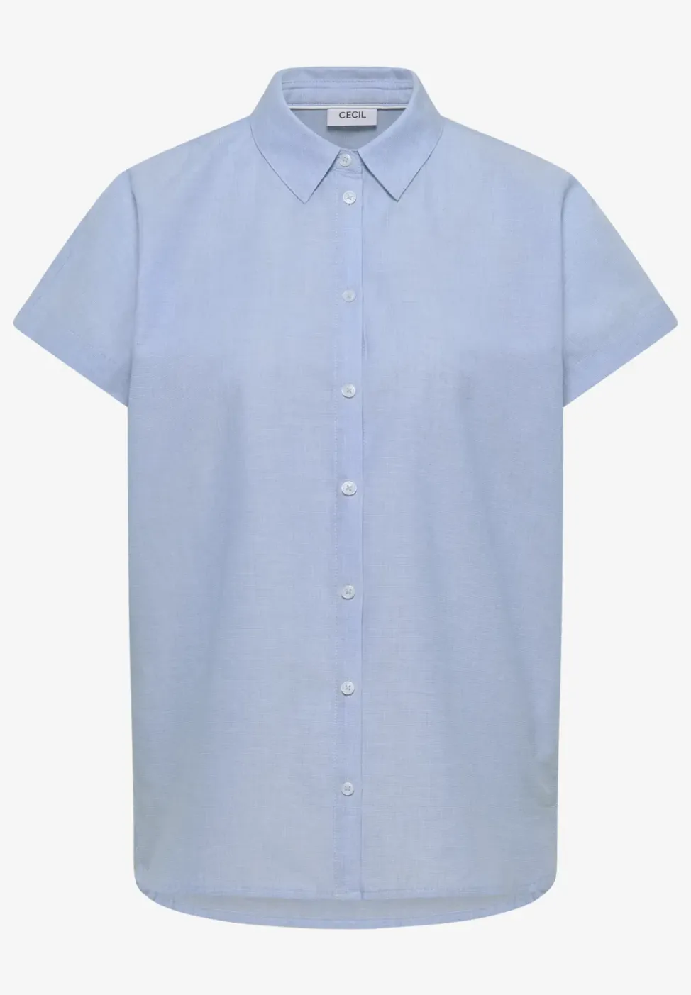 Blouse met korte mouwen in chambraykwaliteit