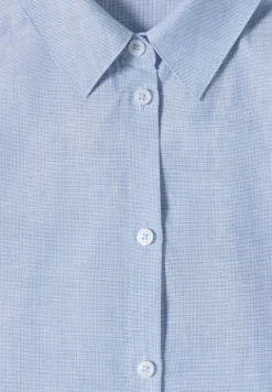 Blouse met korte mouwen in chambraykwaliteit