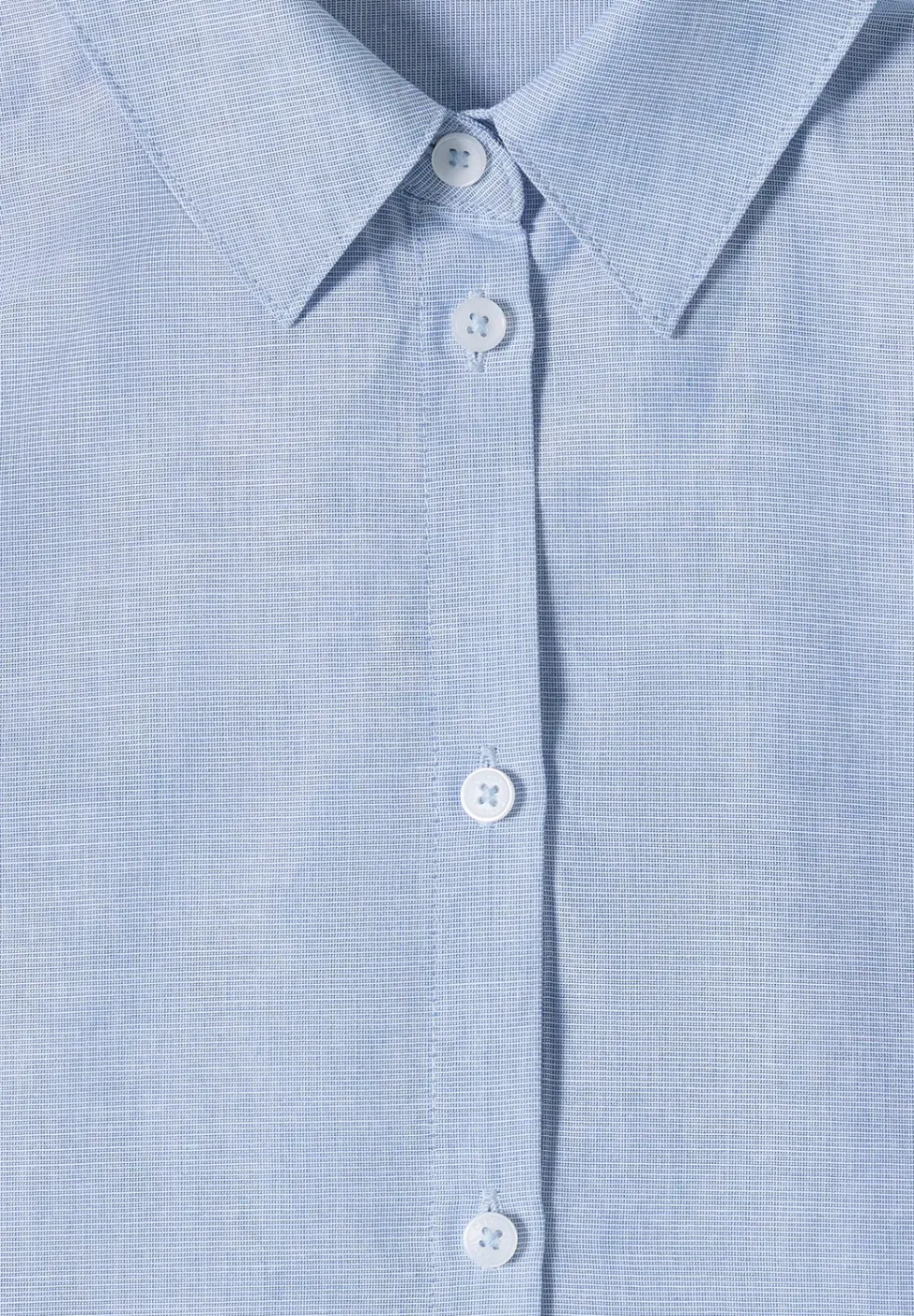 Blouse met korte mouwen in chambraykwaliteit