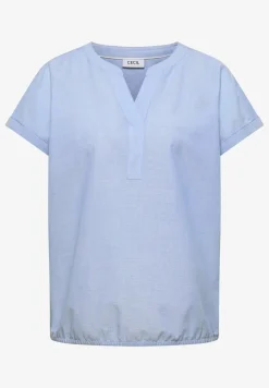 Blouse met korte mouwen in chambraykwaliteit