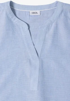 Blouse met korte mouwen in chambraykwaliteit