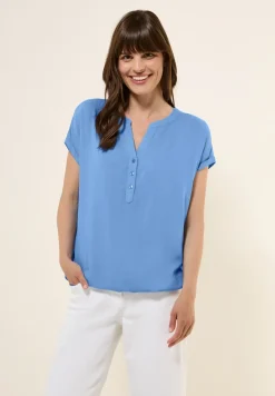 Blouse met korte mouwen in effen kleur