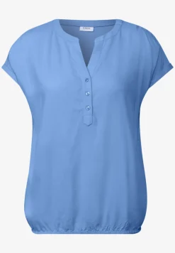 Blouse met korte mouwen in effen kleur