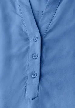Blouse met korte mouwen in effen kleur