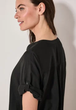 Blouse met korte mouwen in effen kleur