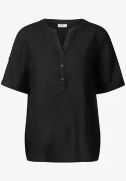 Blouse met korte mouwen in effen kleur