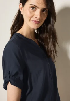 Blouse met korte mouwen in effen kleur