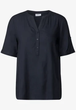 Blouse met korte mouwen in effen kleur