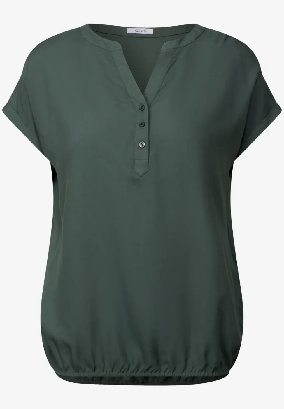 Blouse met korte mouwen in effen kleur