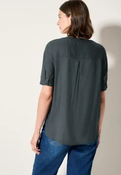 Blouse met korte mouwen in effen kleur