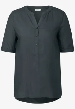 Blouse met korte mouwen in effen kleur
