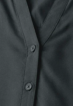 Blouse met korte mouwen in effen kleur