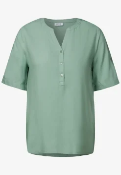 Blouse met korte mouwen in effen kleur