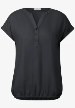 Blouse met korte mouwen in effen kleur