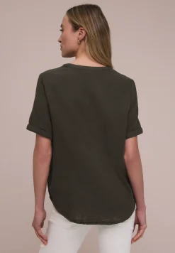Blouse met korte mouwen in mousseline kwaliteit