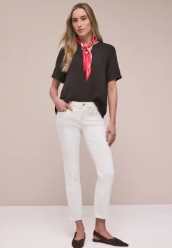 Blouse met korte mouwen in mousseline kwaliteit