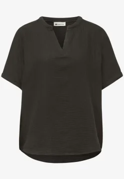 Blouse met korte mouwen in mousseline kwaliteit