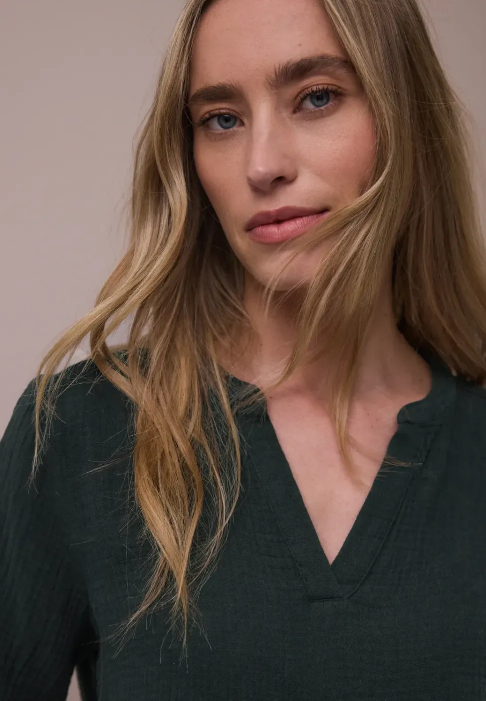 Blouse met korte mouwen in mousseline kwaliteit