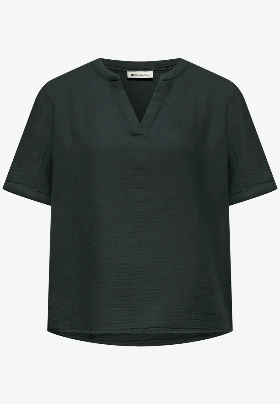 Blouse met korte mouwen in mousseline kwaliteit