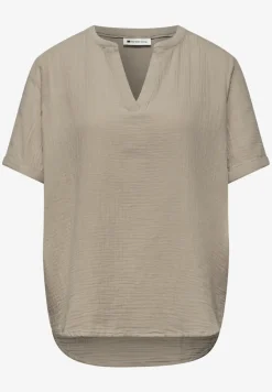 Blouse met korte mouwen in mousseline kwaliteit