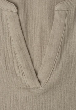 Blouse met korte mouwen in mousseline kwaliteit