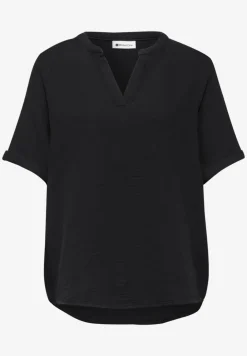 Blouse met korte mouwen in mousseline kwaliteit