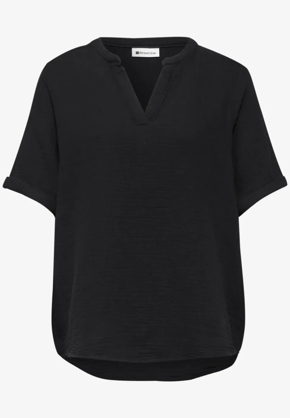 Blouse met korte mouwen in mousseline kwaliteit