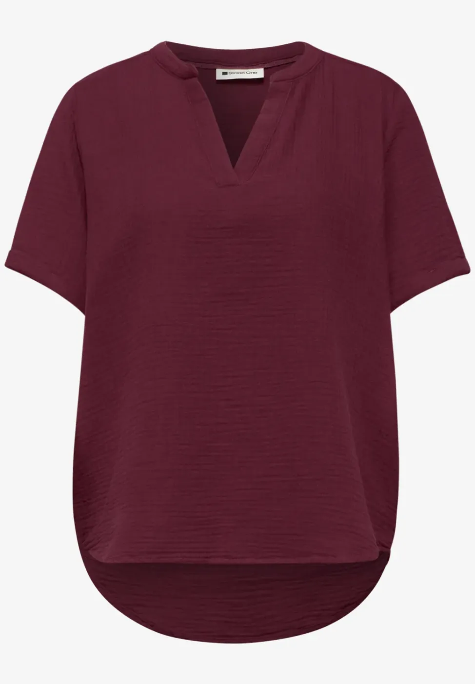 Blouse met korte mouwen in mousseline kwaliteit