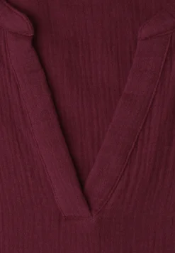Blouse met korte mouwen in mousseline kwaliteit