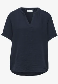 Blouse met korte mouwen in mousseline kwaliteit
